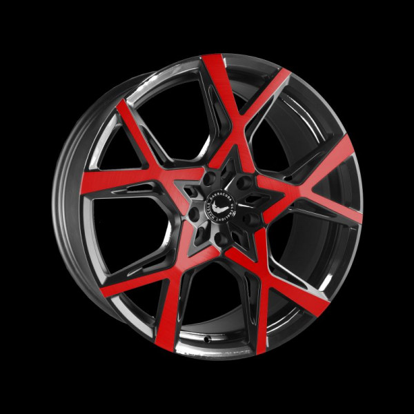 Диск литой BARRACUDA PROJECT X Gloss black Flashred  Felge 10x22 - 22 Zoll 5x112 Lochkreis