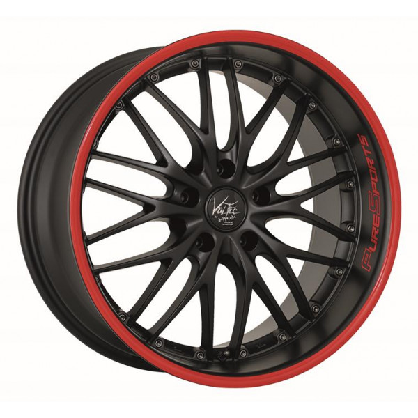 Диск литой BARRACUDA VOLTEC T6 Mattblack Puresports / Color Trim rot Felge 8,5x19 - 19 Zoll 5x112 Lochkreis