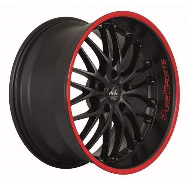 Диск литой BARRACUDA VOLTEC T6 Mattblack Puresports / Color Trim rot Felge 8x18 - 18 Zoll 5x112 Lochkreis