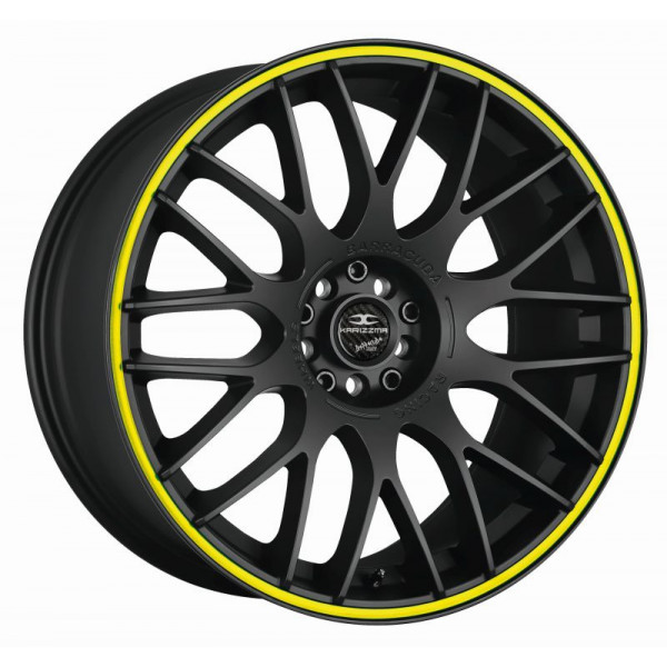 Диск литой BARRACUDA KARIZZMA Mattblack Puresports / Color Trim gelb Felge 10,5x20 - 20 Zoll 5x108 Lochkreis