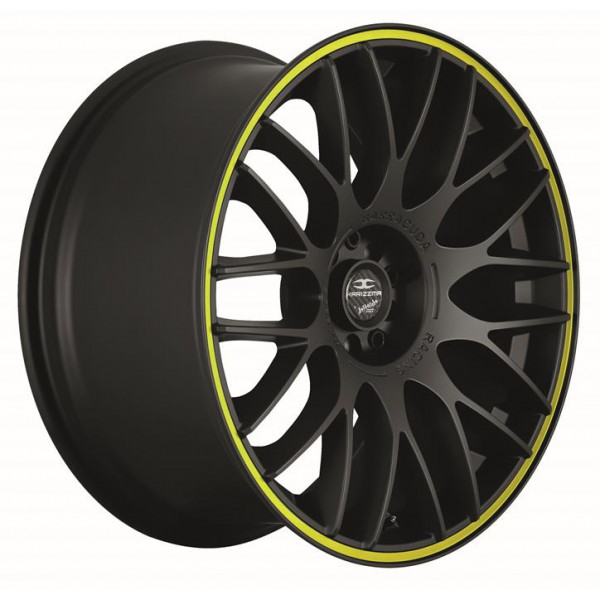 Диск литой BARRACUDA KARIZZMA Mattblack Puresports / Color Trim gelb Felge 10,5x20 - 20 Zoll 5x120 Lochkreis