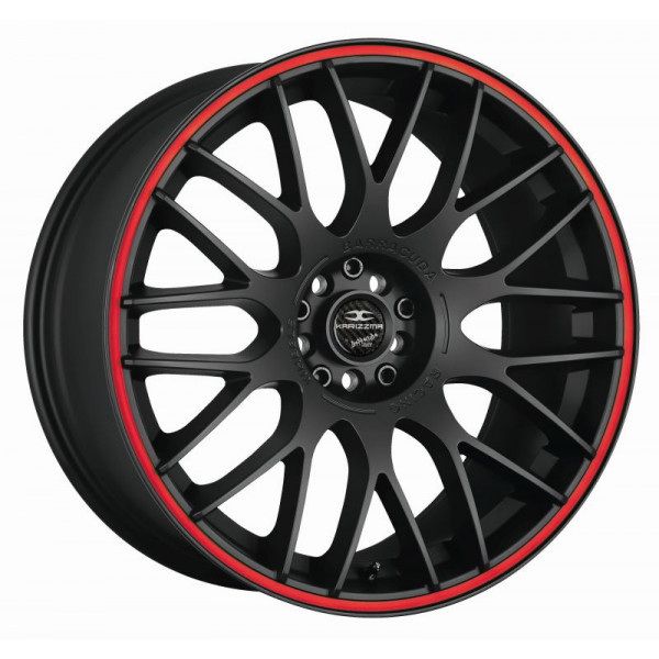 Диск литой BARRACUDA KARIZZMA Mattblack Puresports / Color Trim rot Felge 10,5x20 - 20 Zoll 5x108 Lochkreis