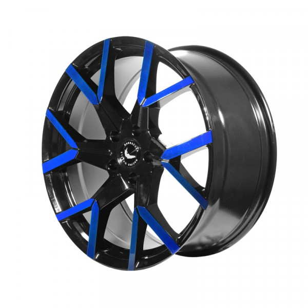 Диск литой BARRACUDA TZUNAMEE EVO Black gloss Flashblue Felge 8,5x19 - 19 Zoll 5x108 Lochkreis