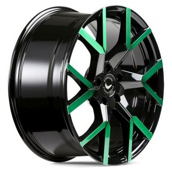 Диск литой BARRACUDA TZUNAMEE EVO Black gloss flashgreen Felge 9x20 - 20 Zoll 5x112 Lochkreis