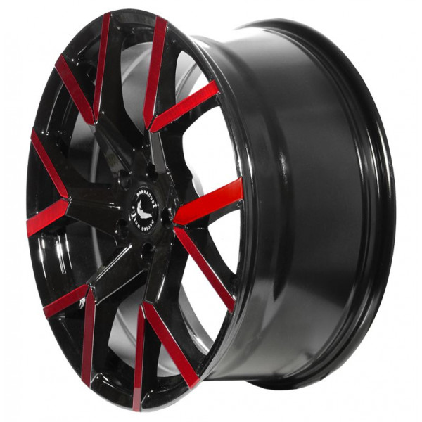 Диск литой BARRACUDA TZUNAMEE EVO Black gloss Flashred Felge 8,5x19 - 19 Zoll 5x108 Lochkreis