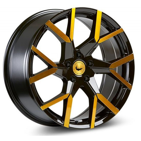 Диск литой BARRACUDA TZUNAMEE EVO Black gloss Flashgold Felge 8,5x19 - 19 Zoll 5x108 Lochkreis
