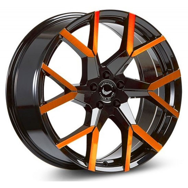 Диск литой BARRACUDA TZUNAMEE EVO Black gloss Flashorange Felge 8,5x19 - 19 Zoll 5x108 Lochkreis
