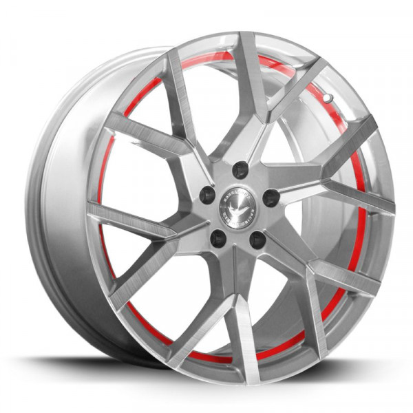 Диск литой BARRACUDA TZUNAMEE EVO Silver brushed undercut Trimline red Felge 8,5x19 - 19 Zoll 5x108 Lochkreis