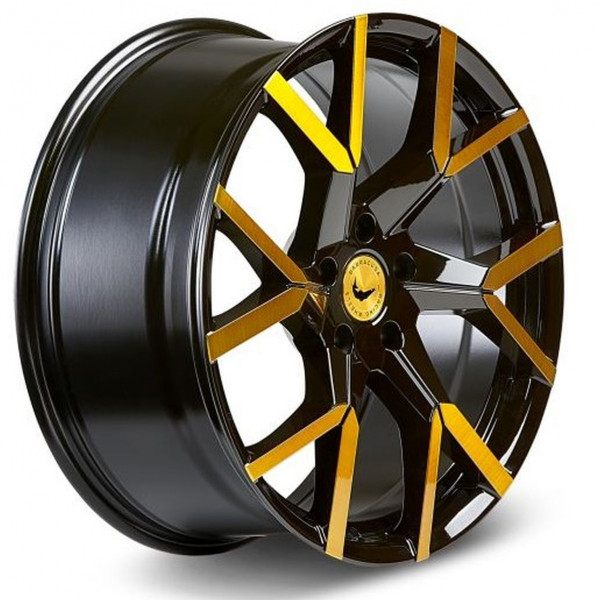 Диск литой BARRACUDA TZUNAMEE EVO Black gloss Flashgold Felge 8,5x19 - 19 Zoll 5x112 Lochkreis