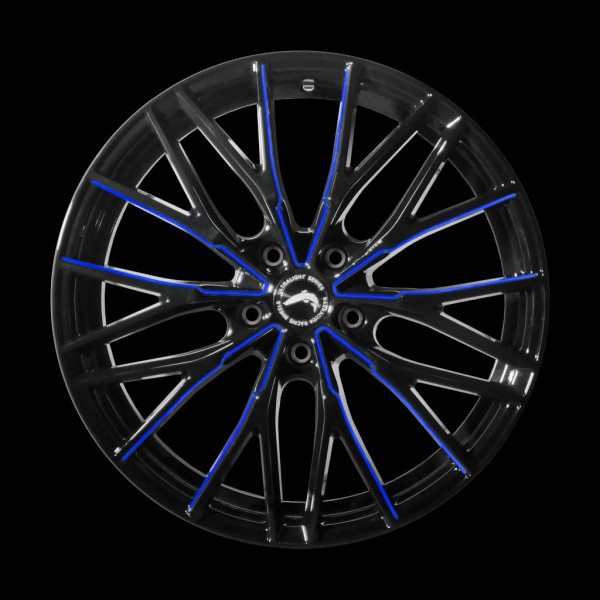 Диск литой BARRACUDA PROJECT 3.0 Black gloss Flashblue Felge 8,5x19 - 19 Zoll 5x120 Lochkreis