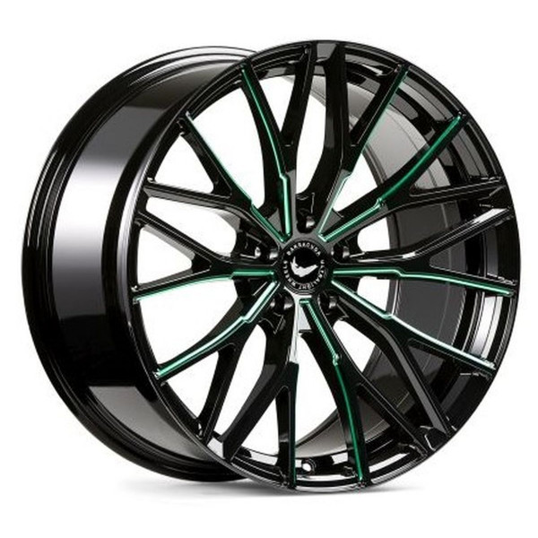 Диск литой BARRACUDA PROJECT 3.0 Black gloss flashgreen Felge 10x20 - 20 Zoll 5x108 Lochkreis