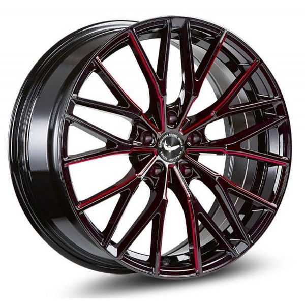 Диск литой BARRACUDA PROJECT 3.0 Black gloss Flashred Felge 10x20 - 20 Zoll 5x108 Lochkreis
