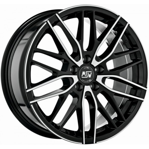 Диск литой MSW 72 schwarz glanz front poliert Felge 8x18 - 18 Zoll 5x108 Lochkreis