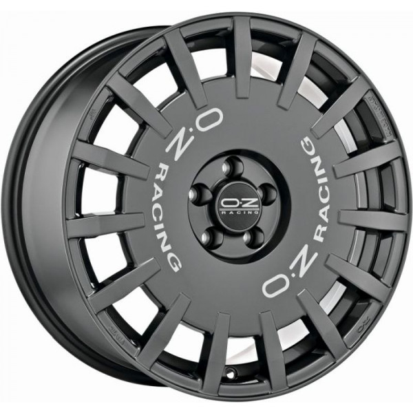 Диск литой OZ RALLY RACING Dunkelgrau mit silberner Schrift. Felge 8,5x19 - 19 Zoll 5x108 Lochkreis