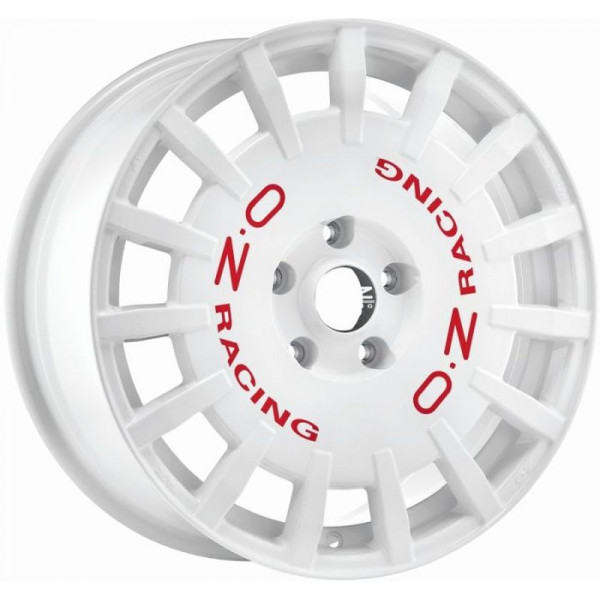 Диск литой OZ RALLY RACING Weiß mit roter Schrift Felge 8x18 - 18 Zoll 5x114,3 Lochkreis