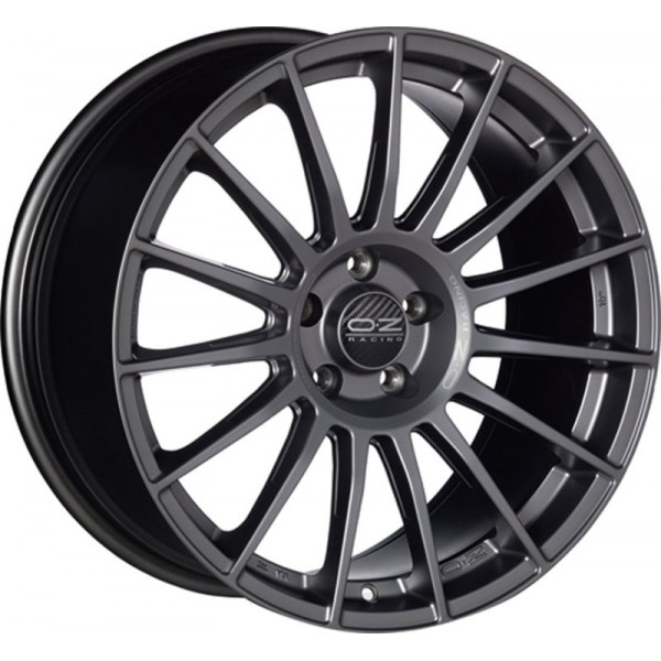 Диск литой OZ SUPERTURISMO LM matt graphit + silber Schriftzug Felge 7.5x18 - 18 Zoll 5x112 Lochkreis