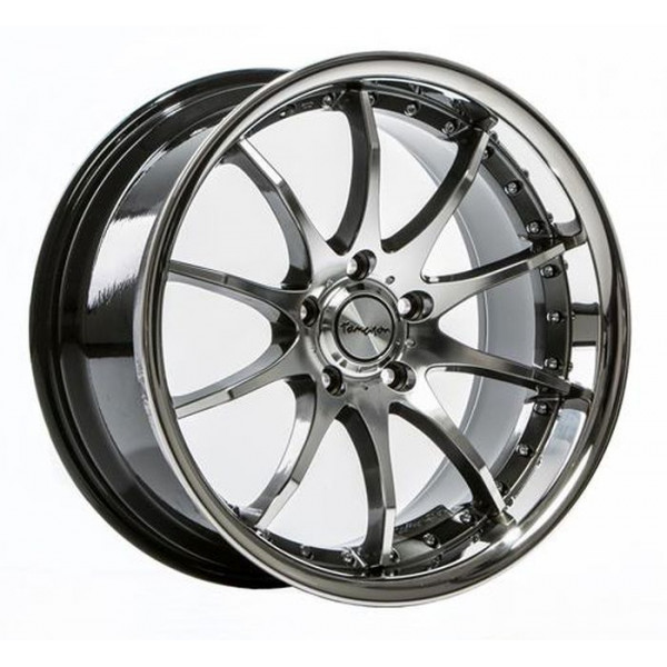 Диск литой Tomason TN8 titan diamant poliert mit Edelstahl blende Felge 8.5x19 - 19 Zoll 5x112 Lochkreis