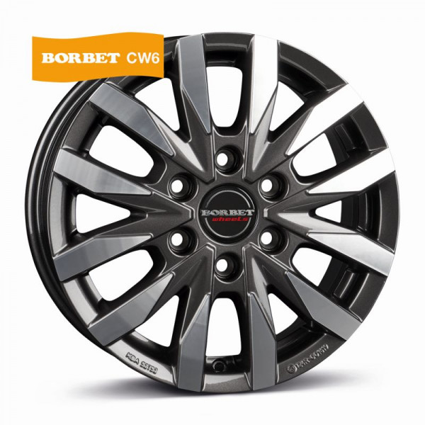 Диск литой Borbet CW 6 mistral anthracite glossy polished Felge 7,5x18 Zoll 6x139,7 Lochkreis
