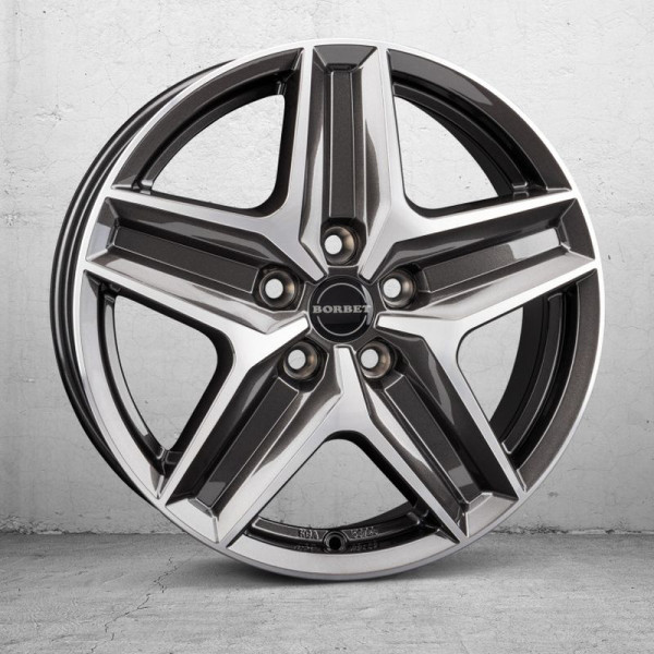 Диск литой Borbet CWZ mistral anthracite glossy polished Felge 7,5x18 Zoll 5x112 Lochkreis