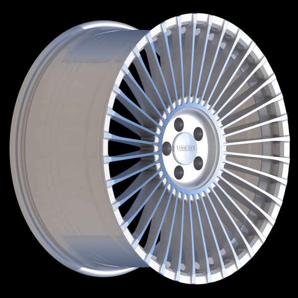 Диск литой Unicate WHEELS MULTISPOKE36 Deep Concave Hyper Silver Front Mirror Polished Felge 11x22 - 22 Zoll 5x120 Lochkreis